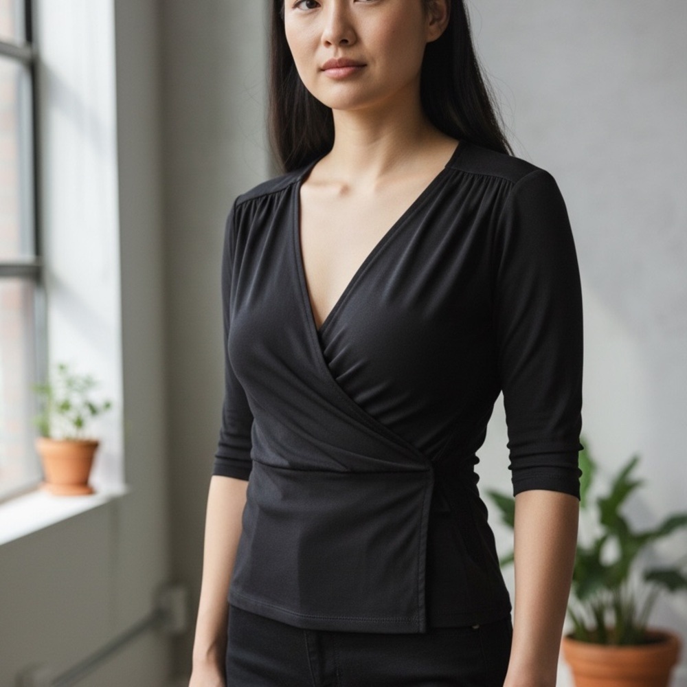 Banana Republic Black V-Neck Blouse